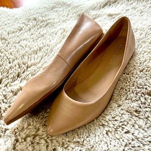 BCBG Leather Nude Flats